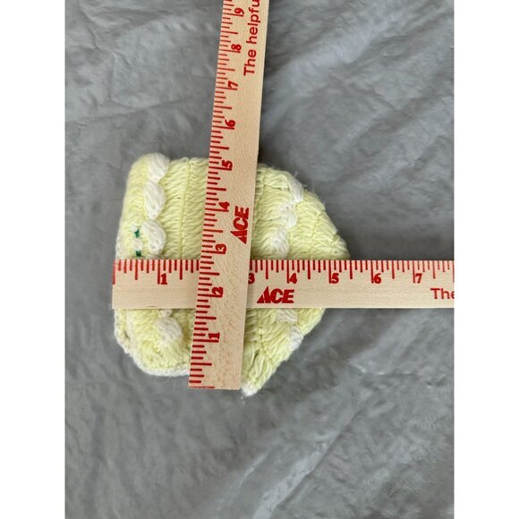 Vintage Infant Crochet Yellow Bonnet handmade - Picture 3 of 4